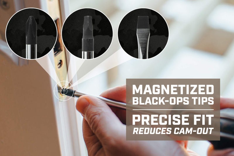 Spec-Ops Spec Ops Tools 8-Piece Screwdriver Set, Phillips, Slotted, Square, Magentic Tip, Cr-Mo Steel Shaft - Image 3
